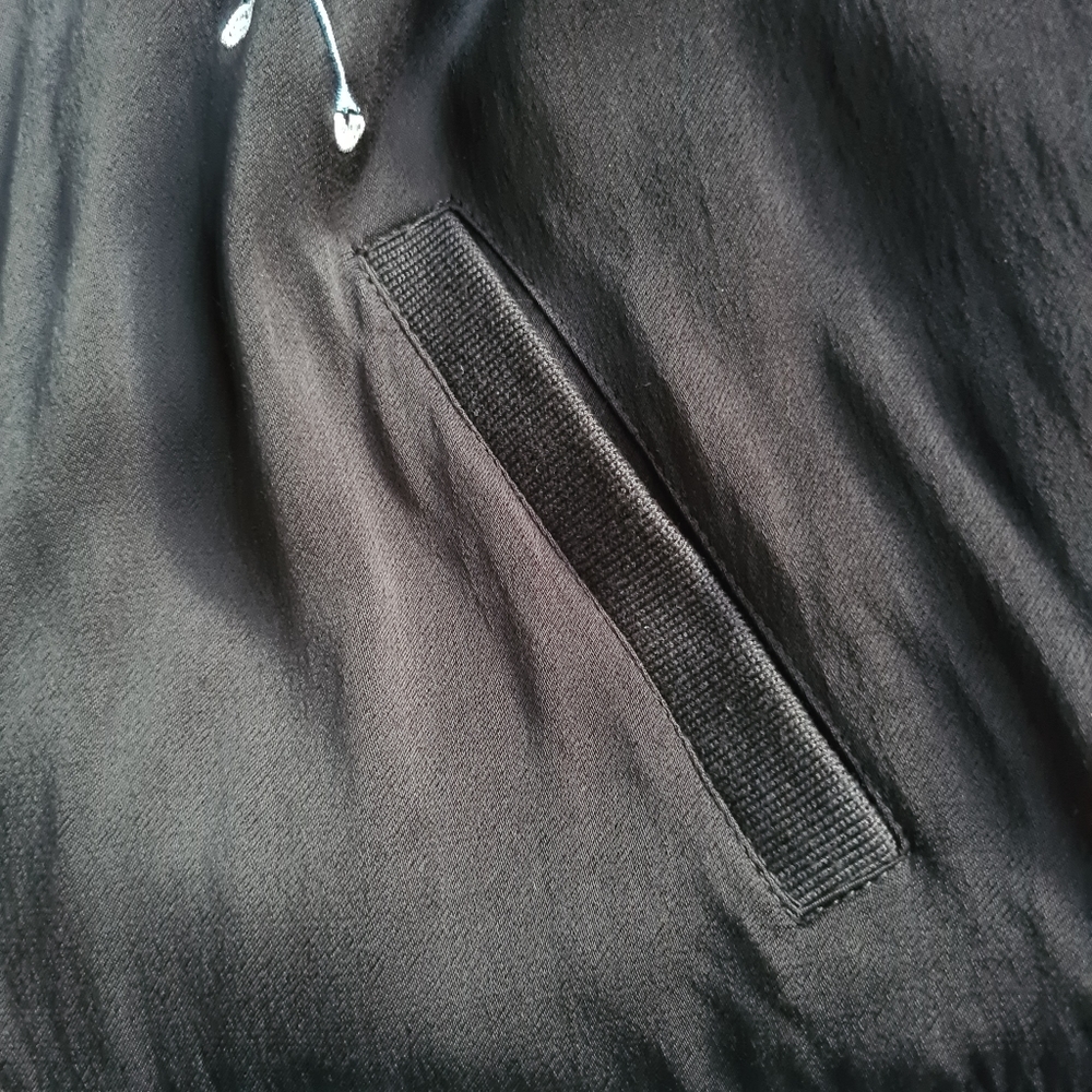 Glassons Size L Women's Black Satin Feel Floral Embroidered Bomber Jacket - Picture 7 of 13